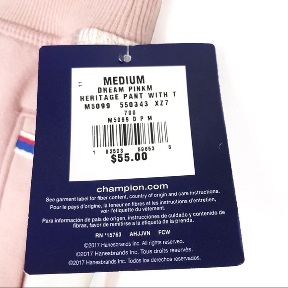 CHAMPION Heritage Dream Pink Logo Track Pants NWT M - Picture 10 of 11